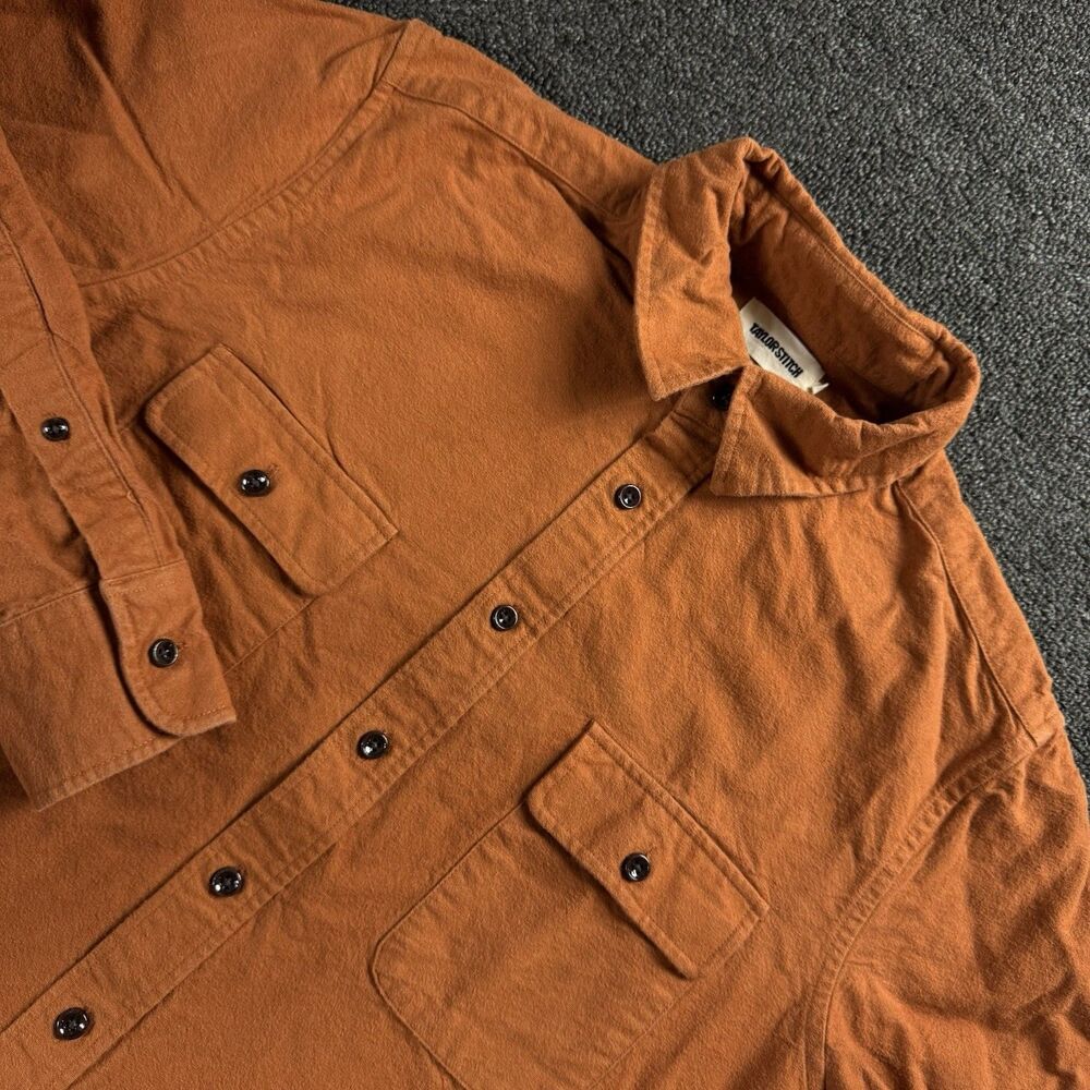 Taylor Stitch Yosemite Organic Cotton Flannel Shirt Orange Men’s Size 38